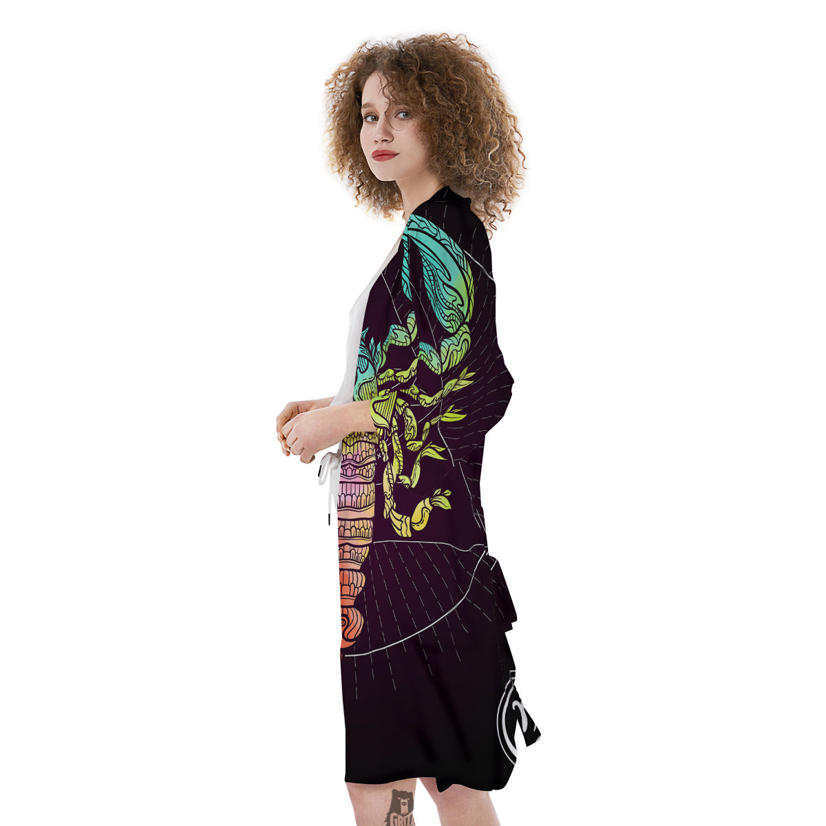 Scorpio Sign Colorful Print Kimono-grizzshop