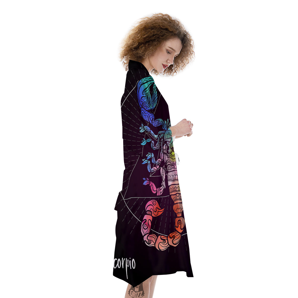 Scorpio Sign Colorful Print Kimono-grizzshop