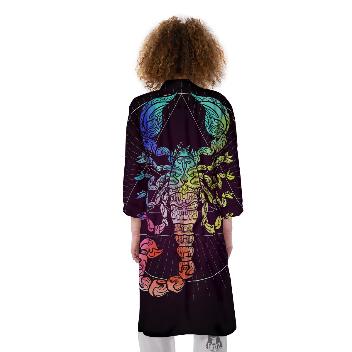 Scorpio Sign Colorful Print Kimono-grizzshop