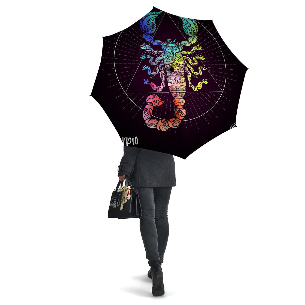 Scorpio Sign Colorful Print Umbrella-grizzshop