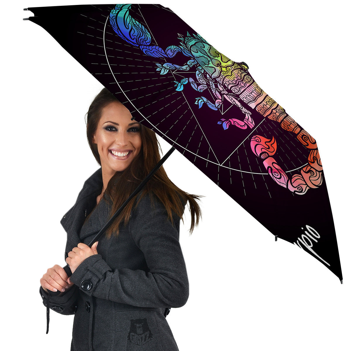 Scorpio Sign Colorful Print Umbrella-grizzshop