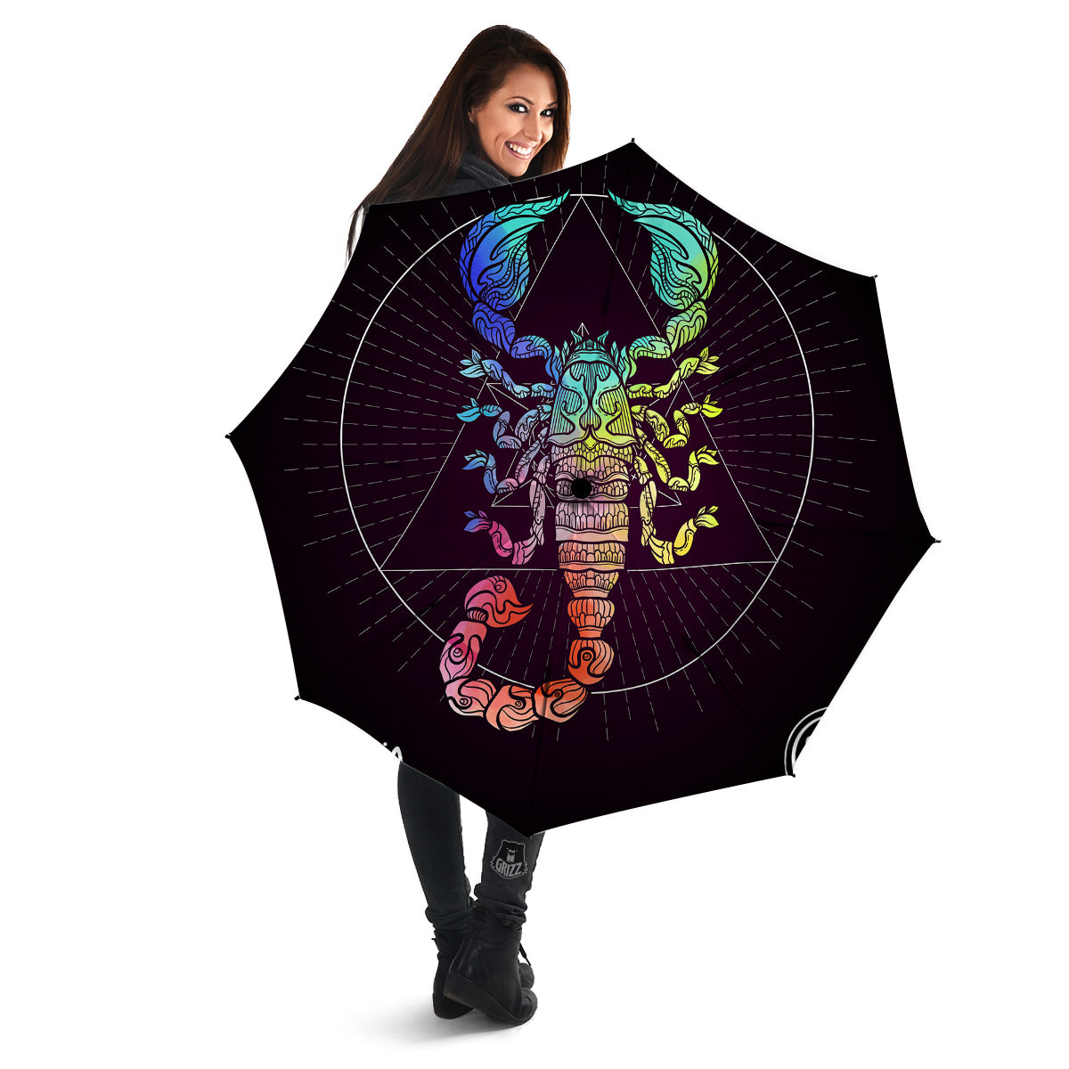 Scorpio Sign Colorful Print Umbrella-grizzshop