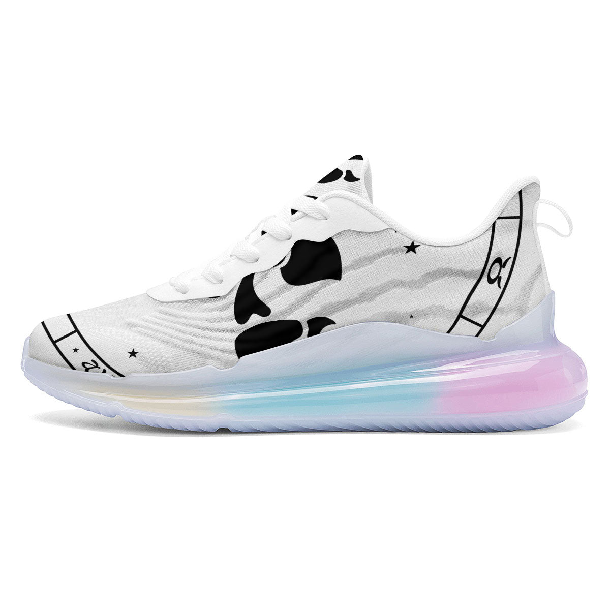 Scorpio Sign White And Black Print Running Sneakers-grizzshop