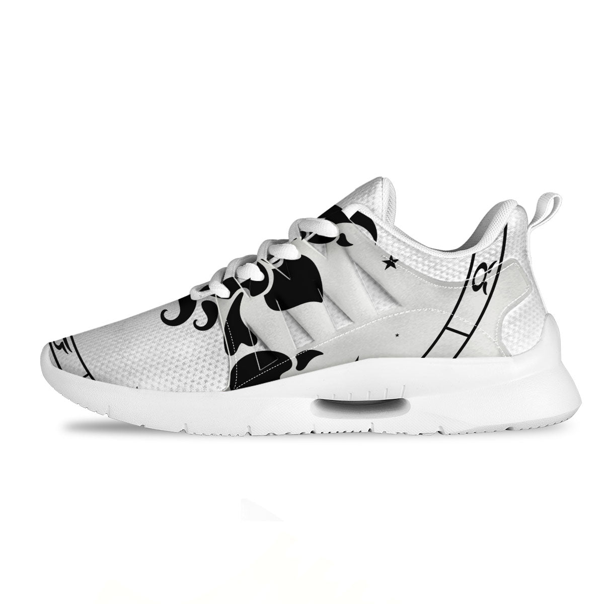 Scorpio Sign White And Black Print Tennis Shoes-grizzshop
