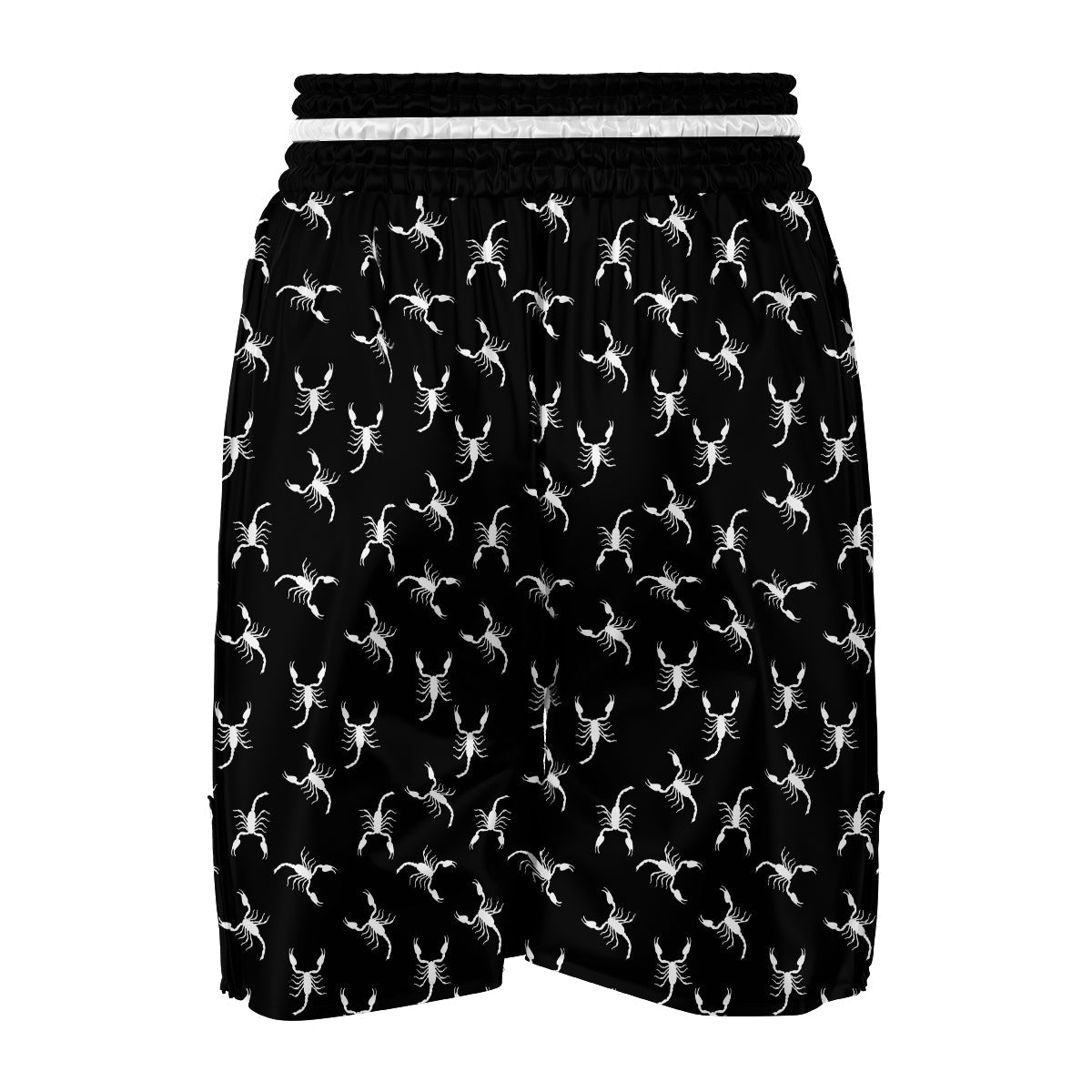 Scorpion Black White Print Pattern Boxing Shorts-grizzshop