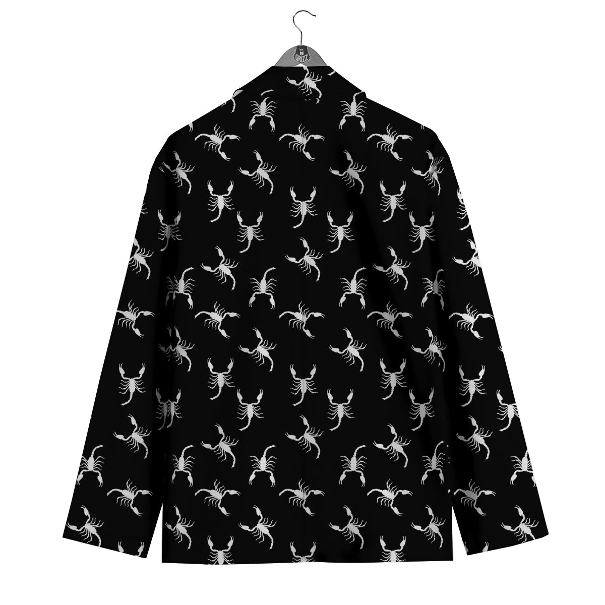 Scorpion Black White Print Pattern Men's Blazer-grizzshop