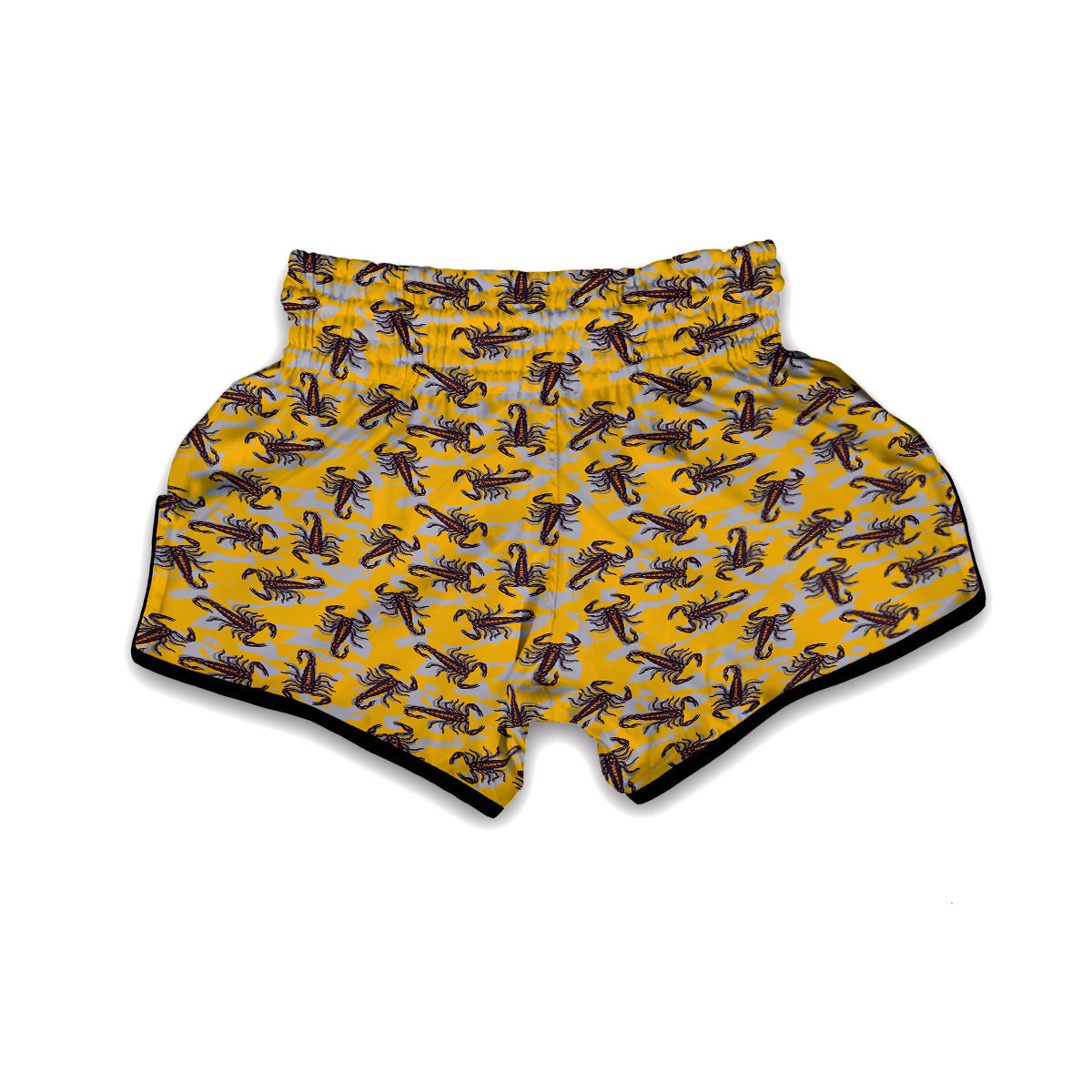 Scorpion Yellow Camo Print Pattern Muay Thai Boxing Shorts-grizzshop