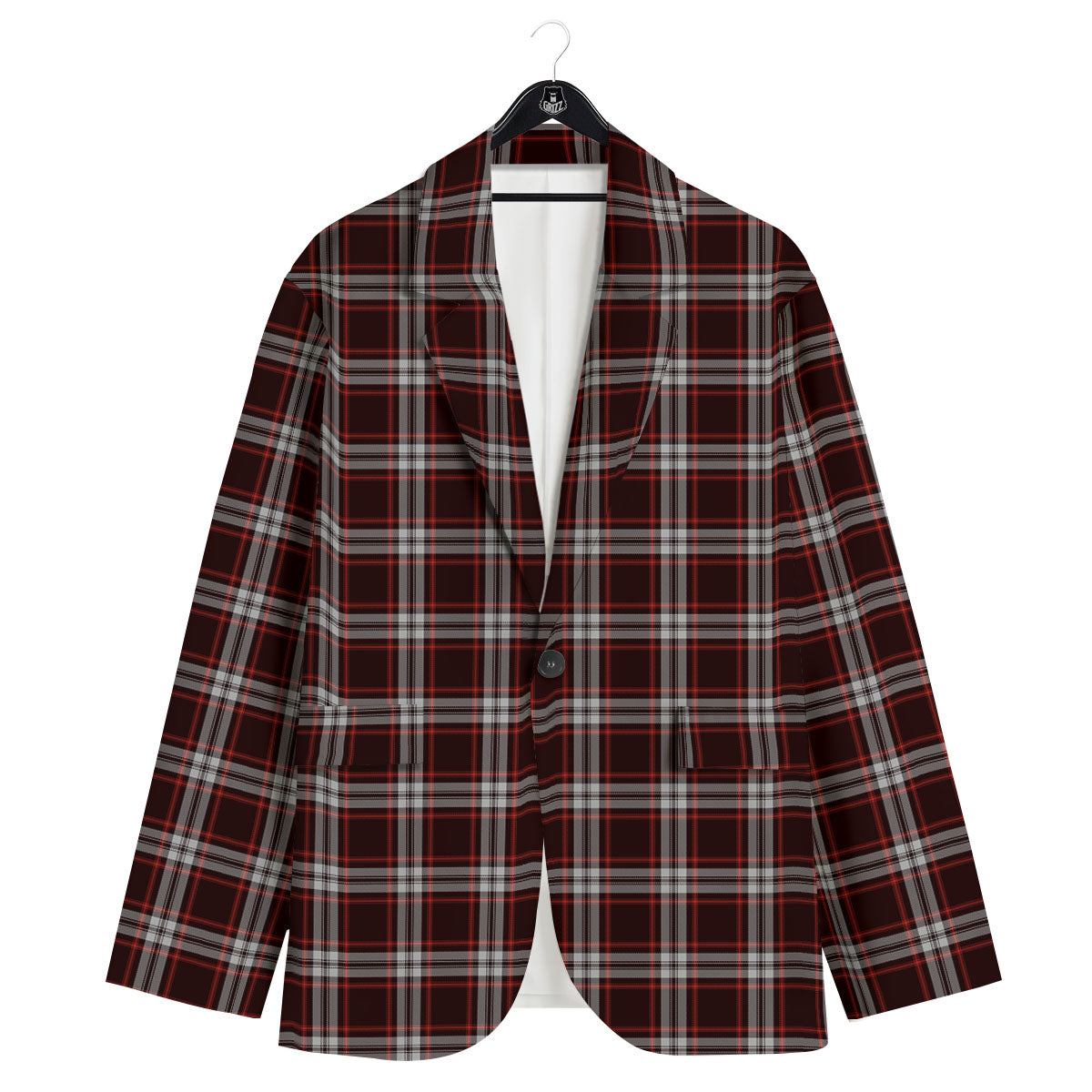 Scottish Plaid Grey Black And Red Print Men's Sport Coat-grizzshop
