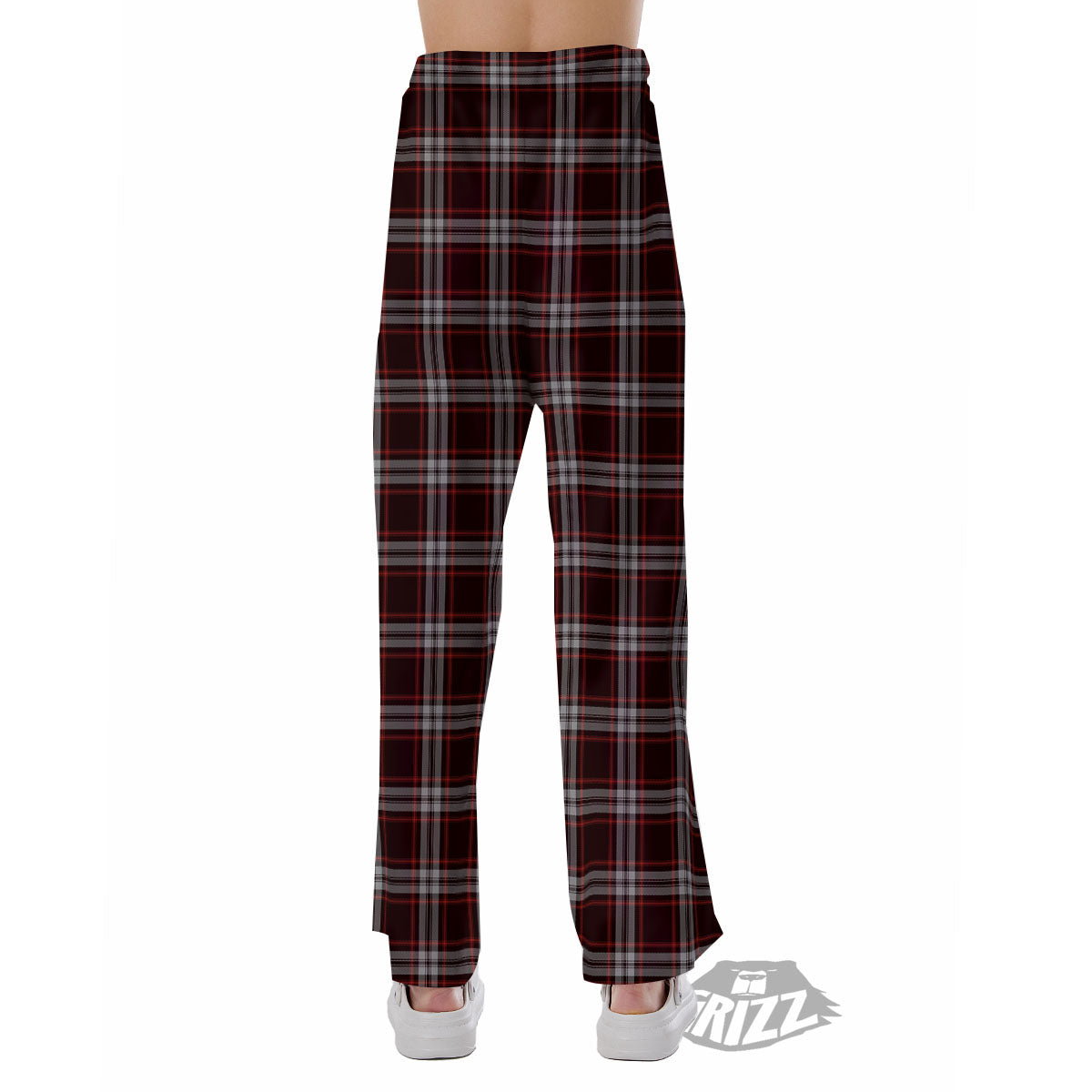 Scottish Plaid Grey Black And Red Print Pajama Pants-grizzshop