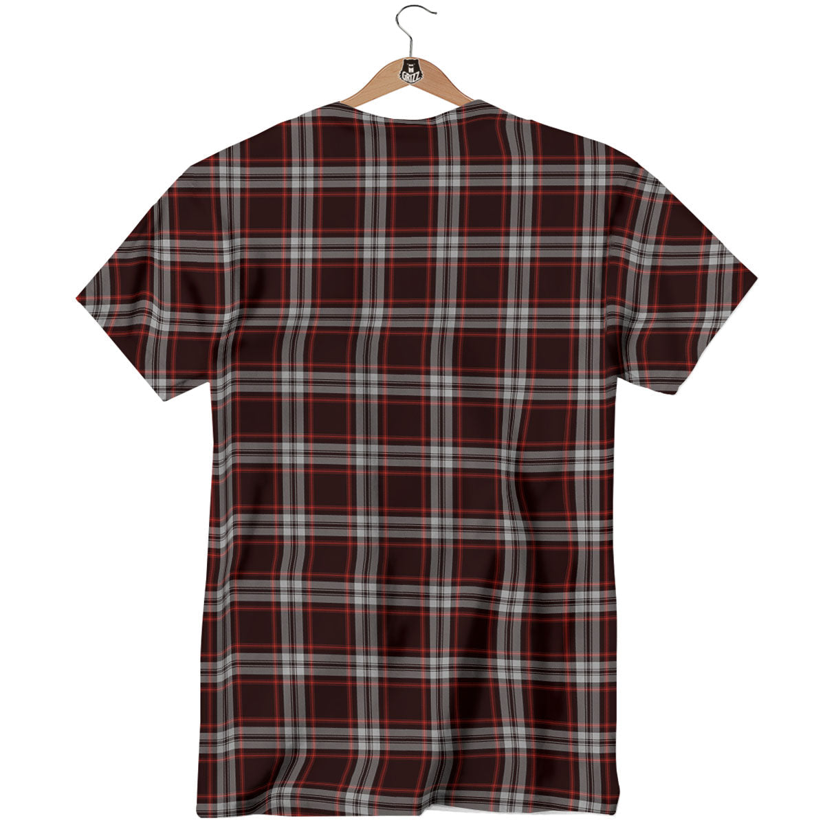 Scottish Plaid Grey Black And Red Print T-Shirt-grizzshop