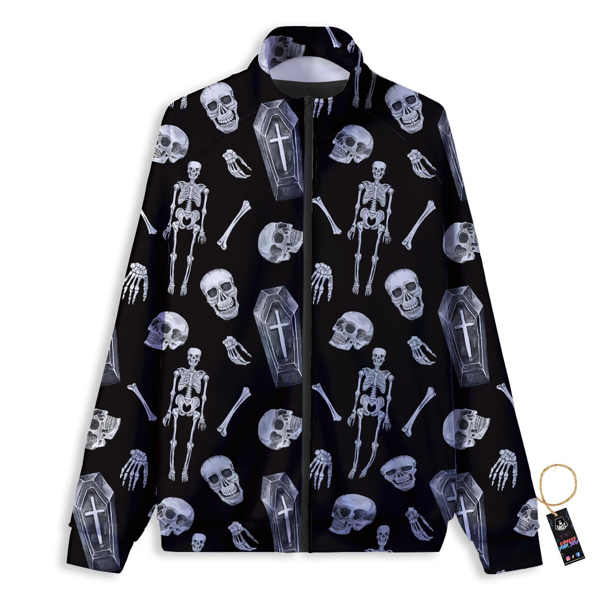 Scottish Plaid Red Black And White Print Pattern Track Jacket-grizzshop