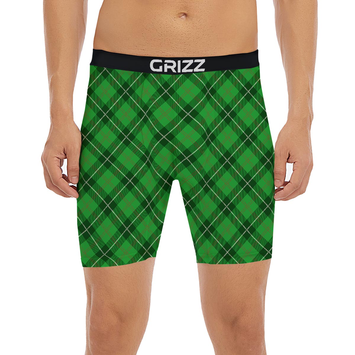 Scottish Plaid Saint Patrick's Day Print Pattern Boxer Briefs-grizzshop