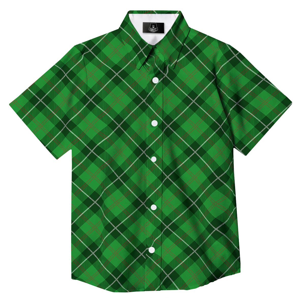 Scottish Plaid Saint Patrick's Day Print Pattern Button Up Shirt-grizzshop