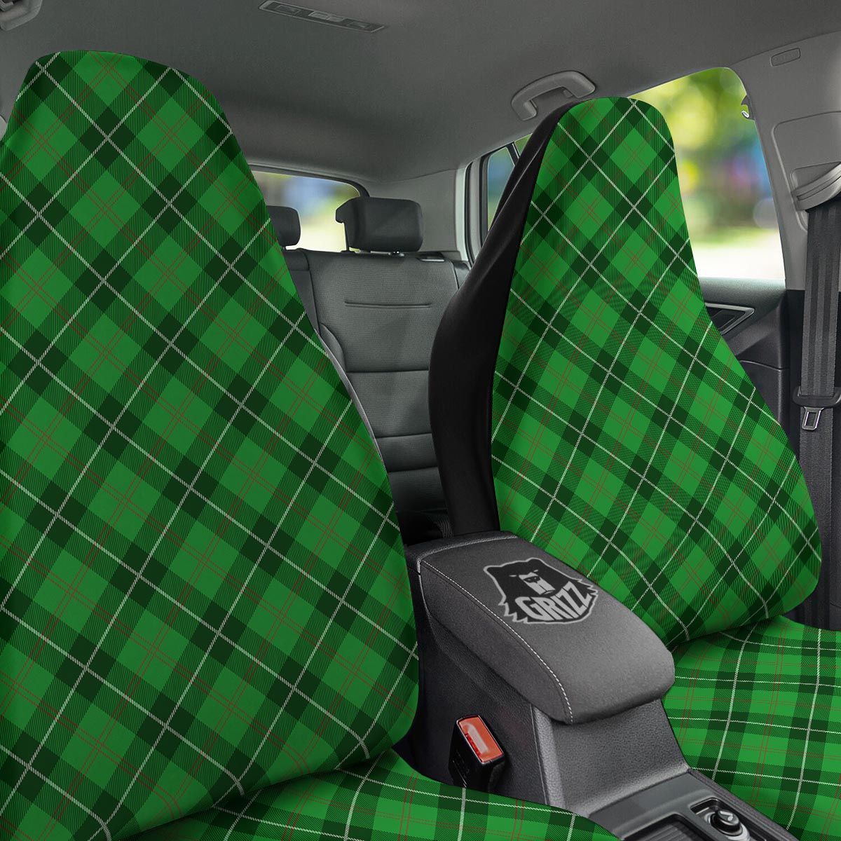 Scottish Plaid Saint Patrick's Day Print Pattern Car Seat Covers-grizzshop