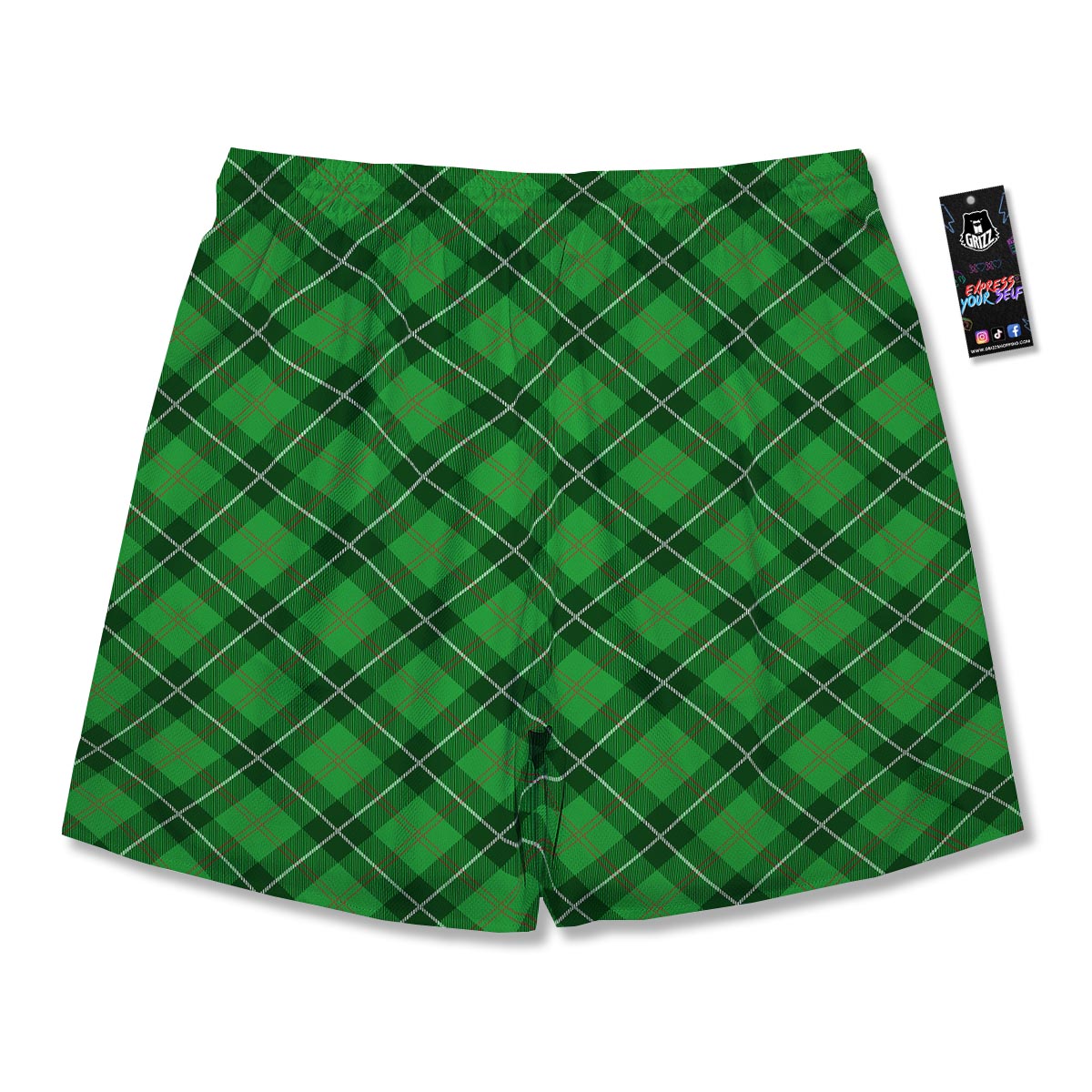 Scottish Plaid Saint Patrick's Day Print Pattern Men's Running Shorts-grizzshop
