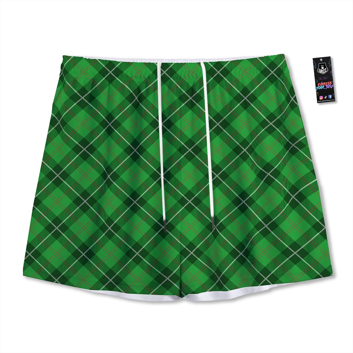 Scottish Plaid Saint Patrick's Day Print Pattern Mesh Shorts