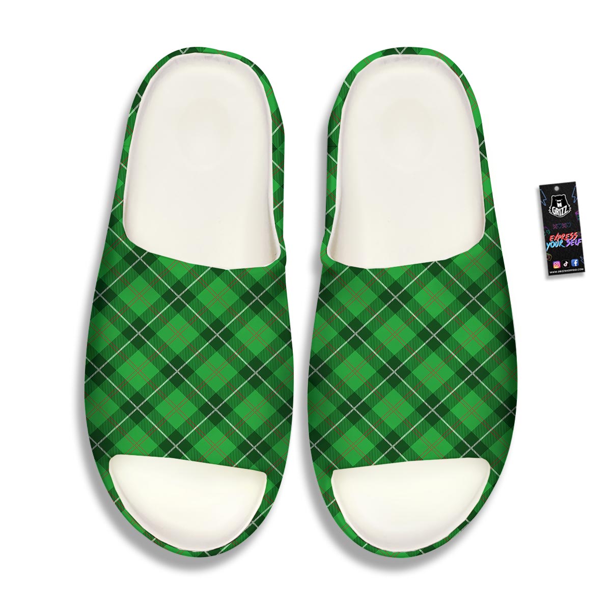 Scottish Plaid Saint Patrick's Day Print Pattern Sandals-grizzshop