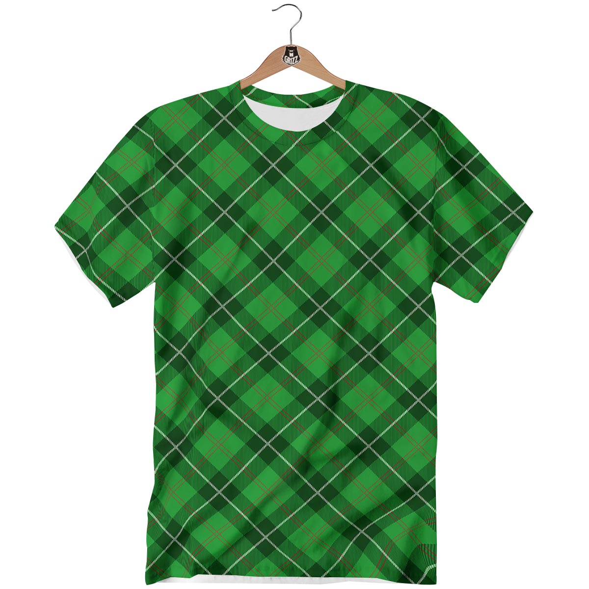 Scottish Plaid Saint Patrick's Day Print Pattern T-Shirt-grizzshop