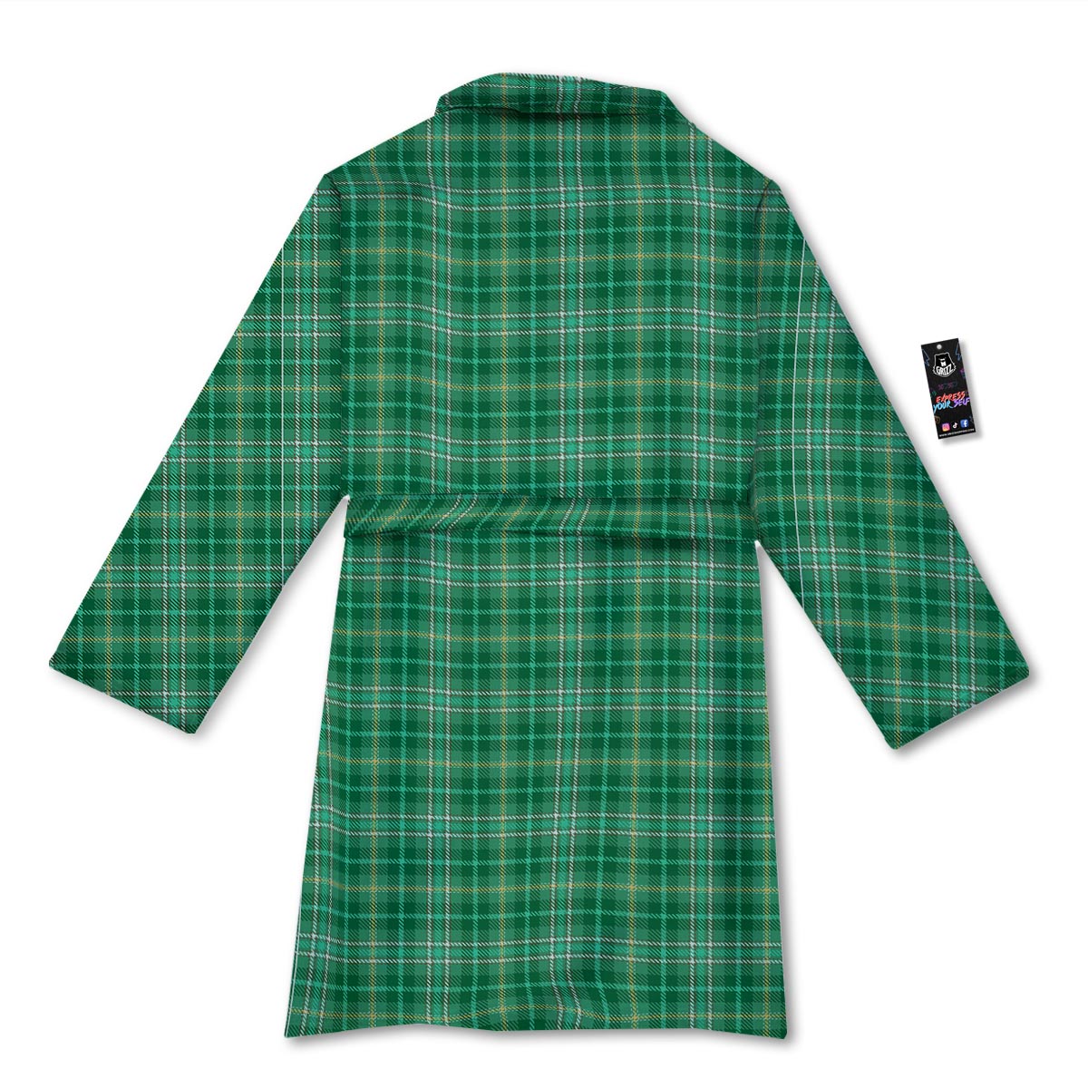 Scottish Plaid St. Patrick's Day Print Pattern Bathrobe-grizzshop