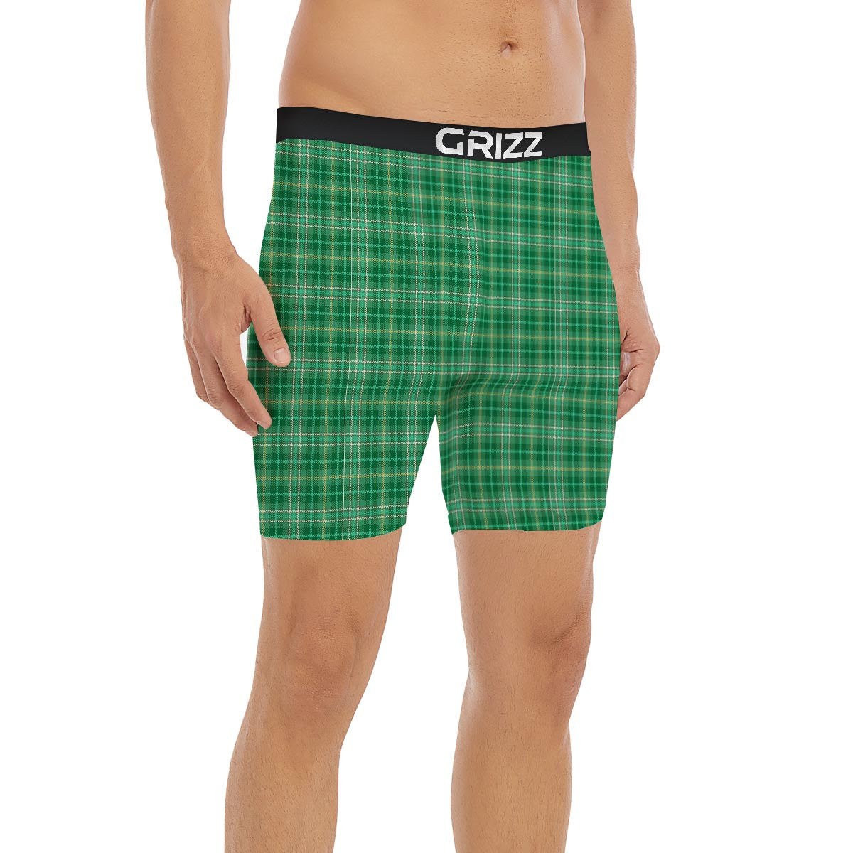 Scottish Plaid St. Patrick's Day Print Pattern Boxer Briefs-grizzshop