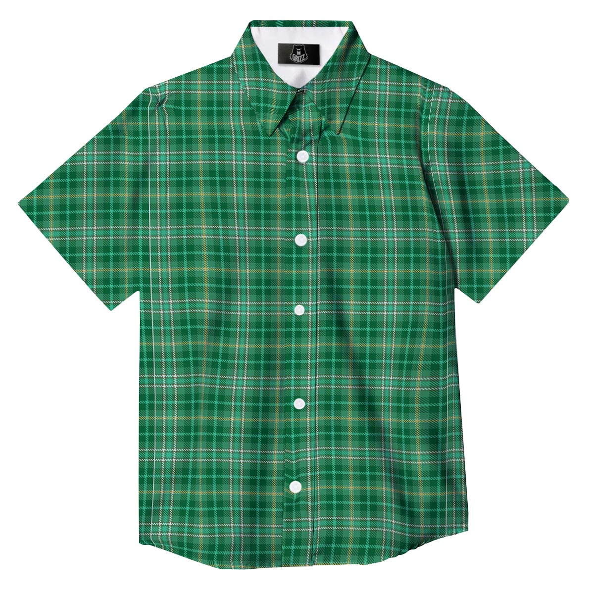 Scottish Plaid St. Patrick's Day Print Pattern Button Up Shirt-grizzshop