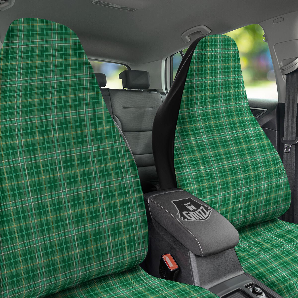 Scottish Plaid St. Patrick's Day Print Pattern Car Seat Covers-grizzshop