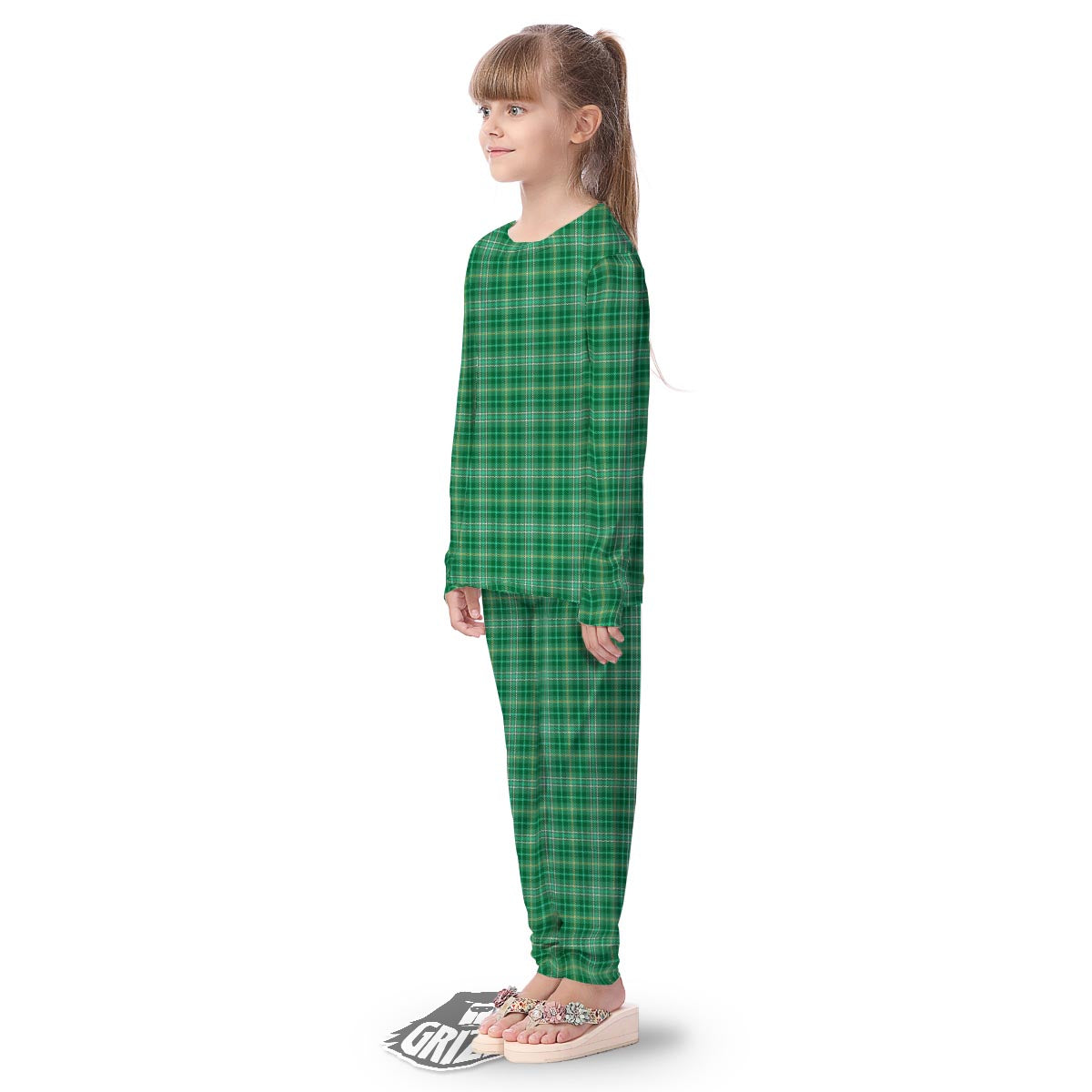 Scottish Plaid St. Patrick's Day Print Pattern Kid's Pajamas-grizzshop