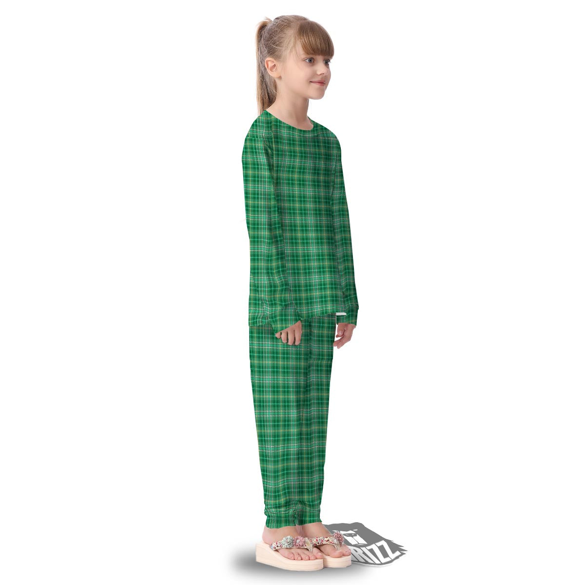 Scottish Plaid St. Patrick's Day Print Pattern Kid's Pajamas-grizzshop