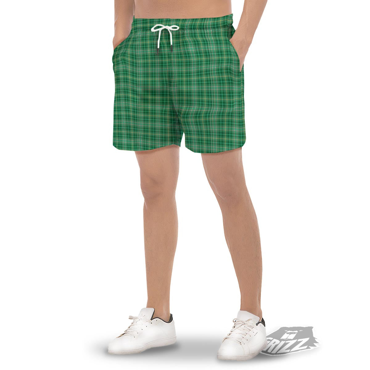 Scottish Plaid St. Patrick's Day Print Pattern Men's Gym Shorts-grizzshop