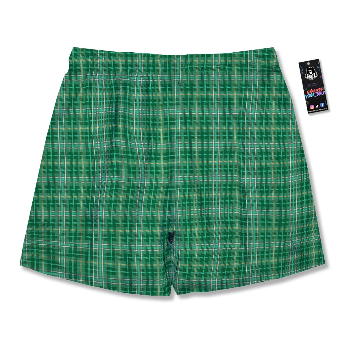 Scottish Plaid St. Patrick's Day Print Pattern Men's Running Shorts-grizzshop