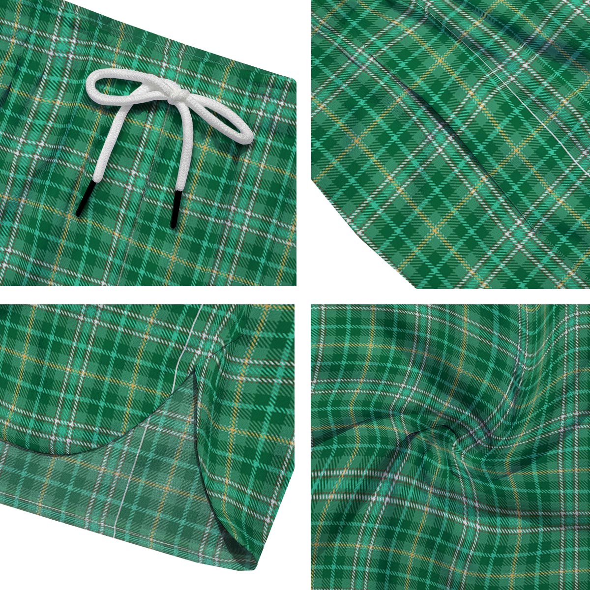 Scottish Plaid St. Patrick's Day Print Pattern Men's Running Shorts-grizzshop
