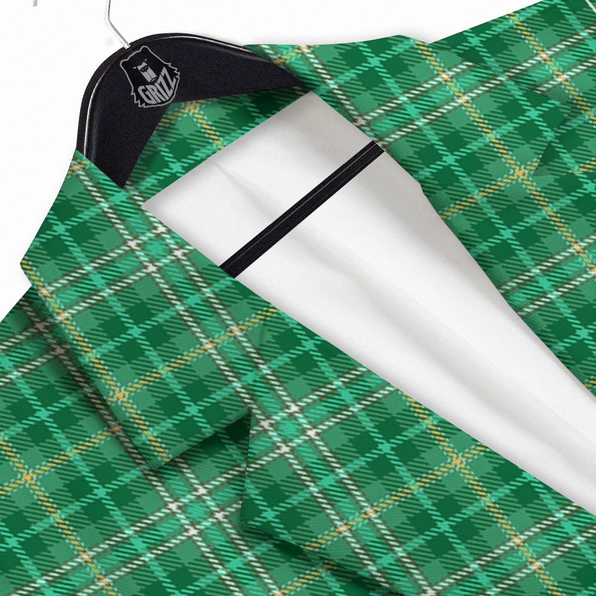 Scottish Plaid St. Patrick's Day Print Pattern Men's Sport Coat-grizzshop