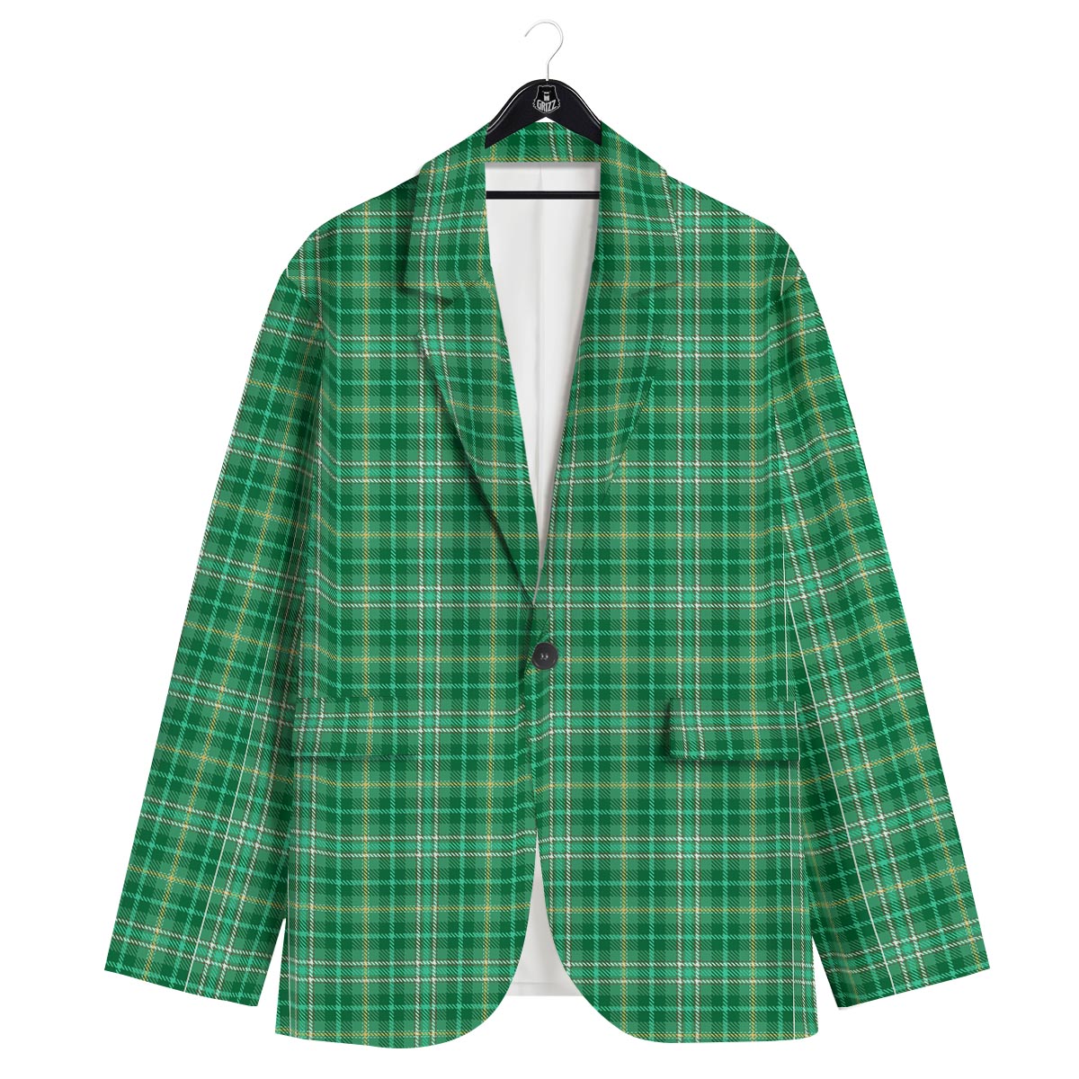 Scottish Plaid St. Patrick's Day Print Pattern Men's Sport Coat-grizzshop