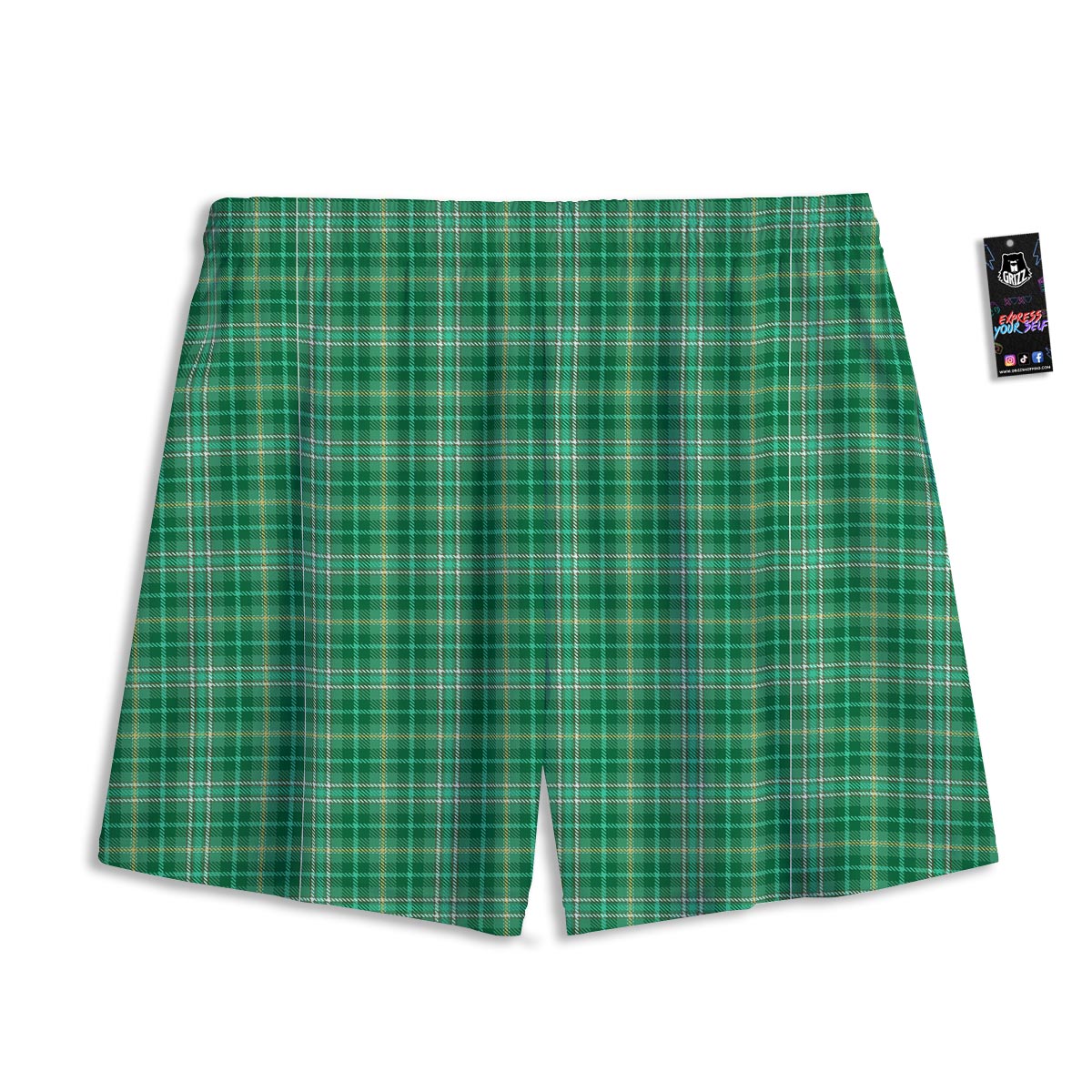Scottish Plaid St. Patrick's Day Print Pattern Mesh Shorts