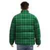 Scottish Plaid St. Patrick's Day Print Pattern Puffer Jacket-grizzshop