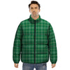 Scottish Plaid St. Patrick's Day Print Pattern Puffer Jacket-grizzshop