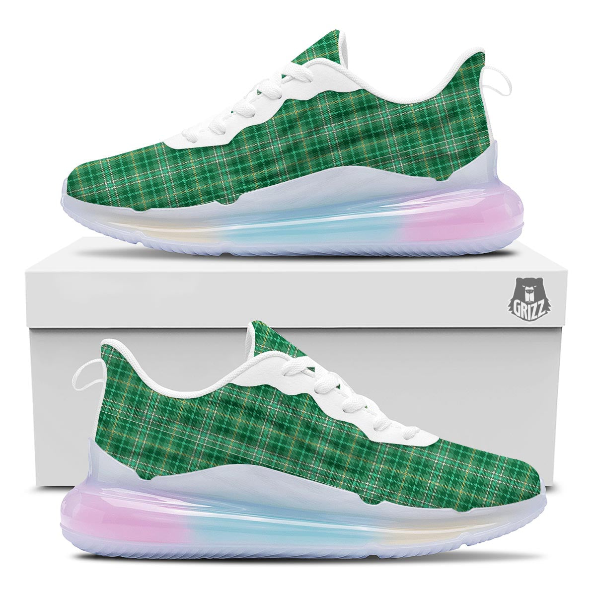 Scottish Plaid St. Patrick's Day Print Pattern Running Sneakers-grizzshop