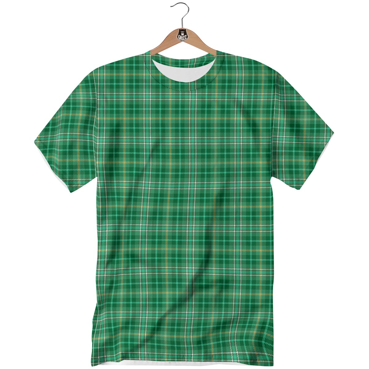 Scottish Plaid St. Patrick's Day Print Pattern T-Shirt-grizzshop
