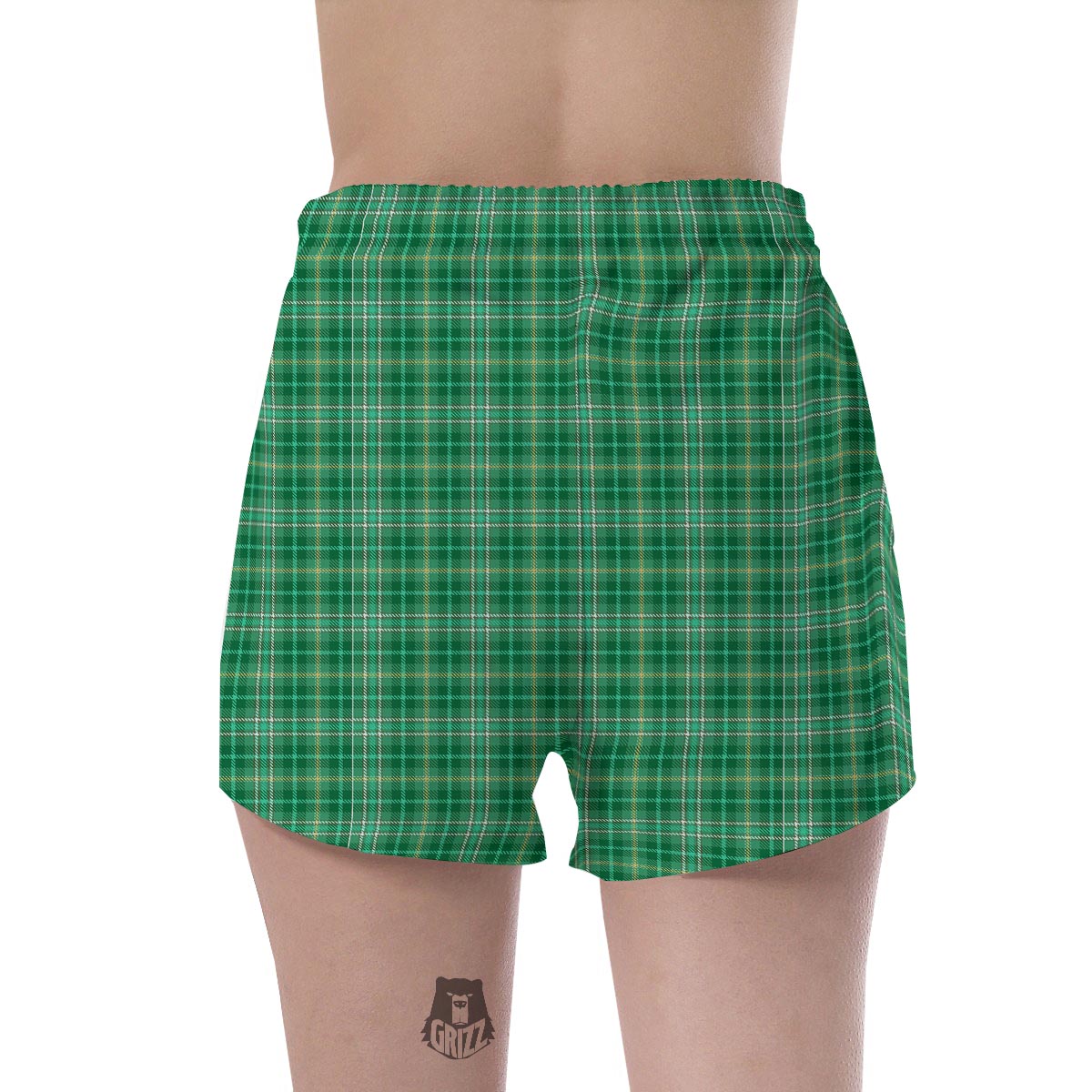 Scottish Plaid St. Patrick's Day Print Pattern Women's Shorts-grizzshop