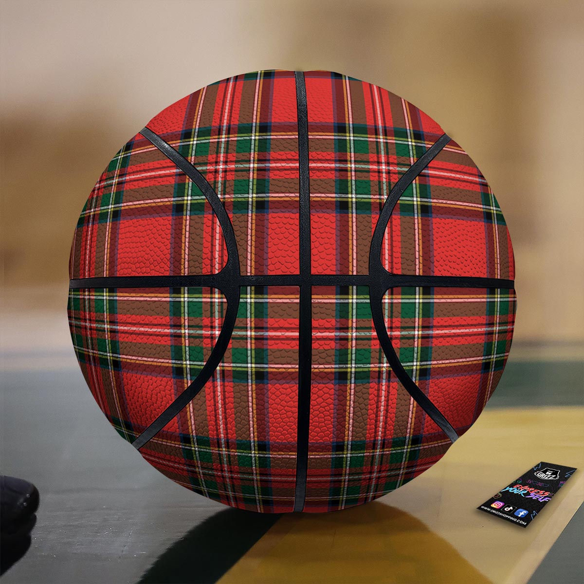 Scottish Stewart Tartan Print Pattern Basketball