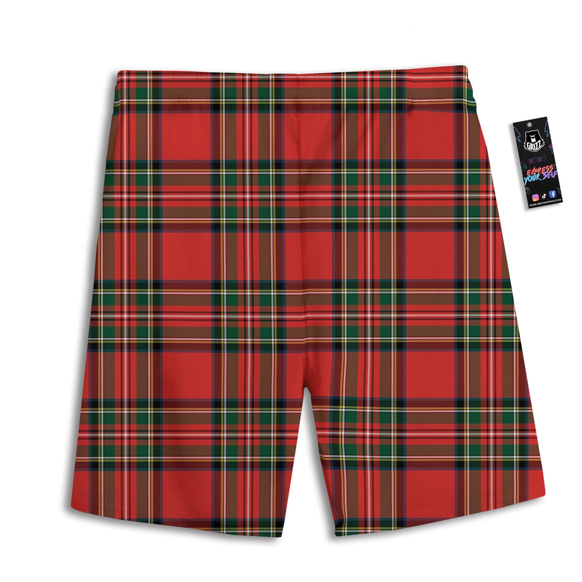 Scottish Stewart Tartan Print Pattern Men's Athletic Shorts