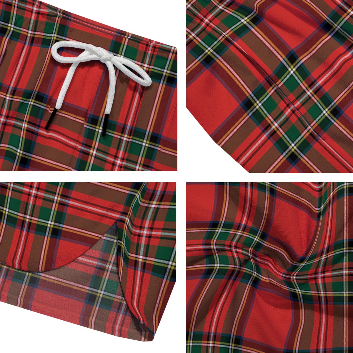 Scottish Stewart Tartan Print Pattern Men's Running Shorts-grizzshop