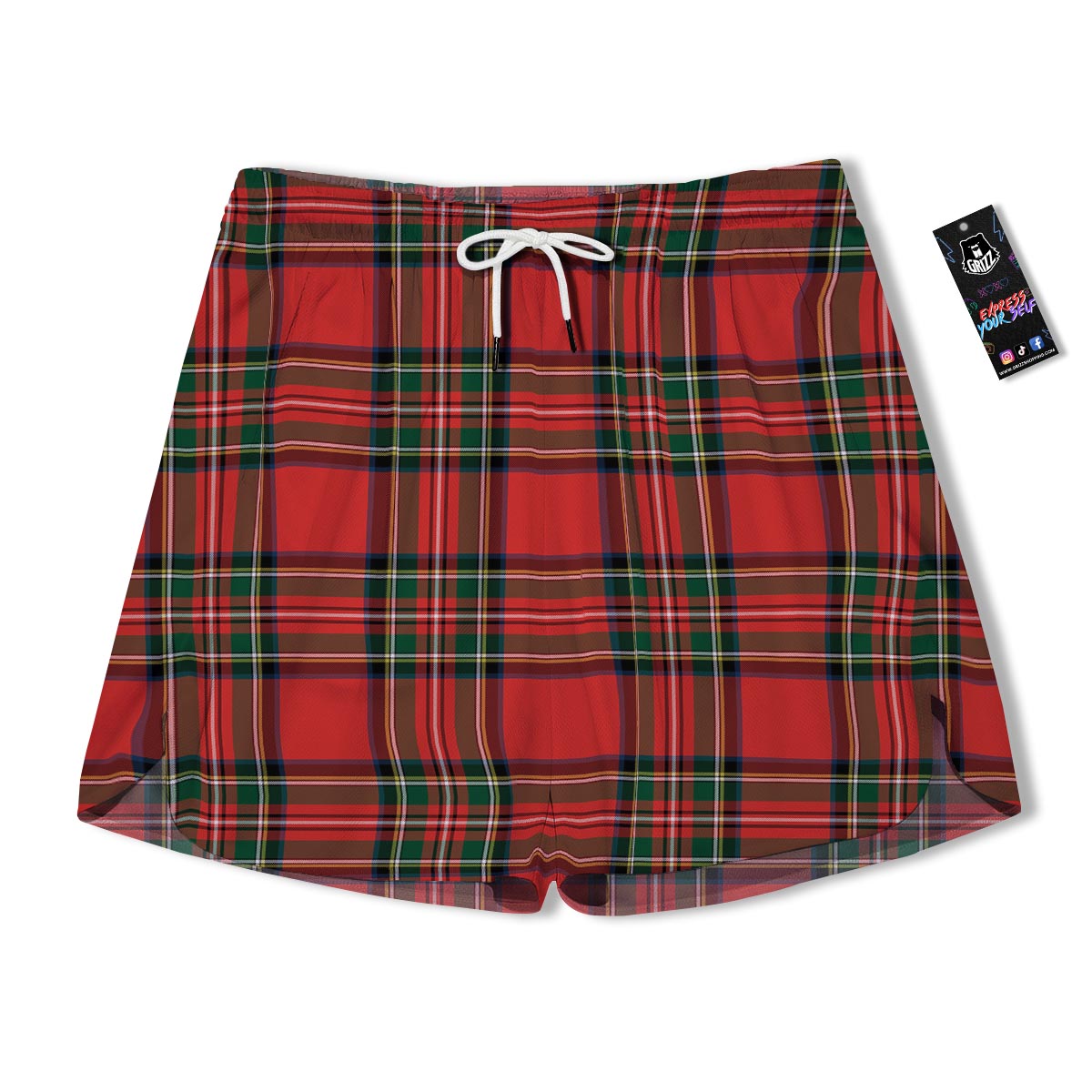 Scottish Stewart Tartan Print Pattern Men's Running Shorts-grizzshop