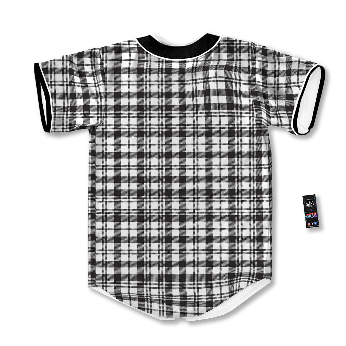 Scottish Tartan Black Watch Print Baseball Jersey-grizzshop
