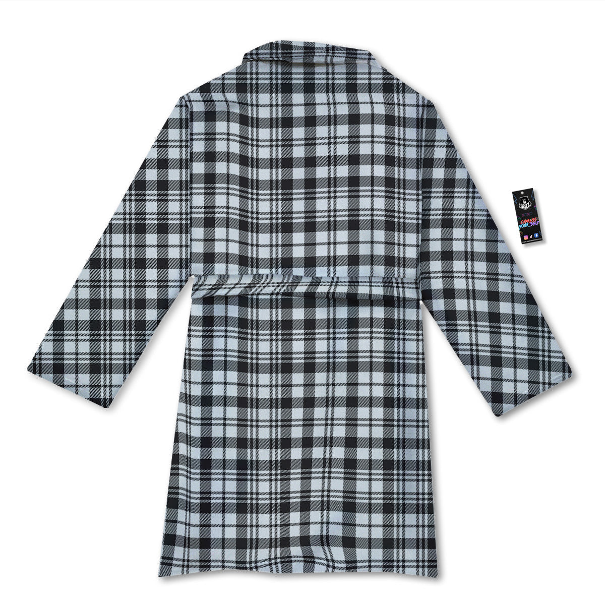 Scottish Tartan Black Watch Print Bathrobe-grizzshop