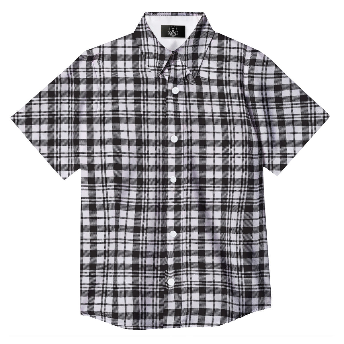 Scottish Tartan Black Watch Print Button Up Shirt-grizzshop