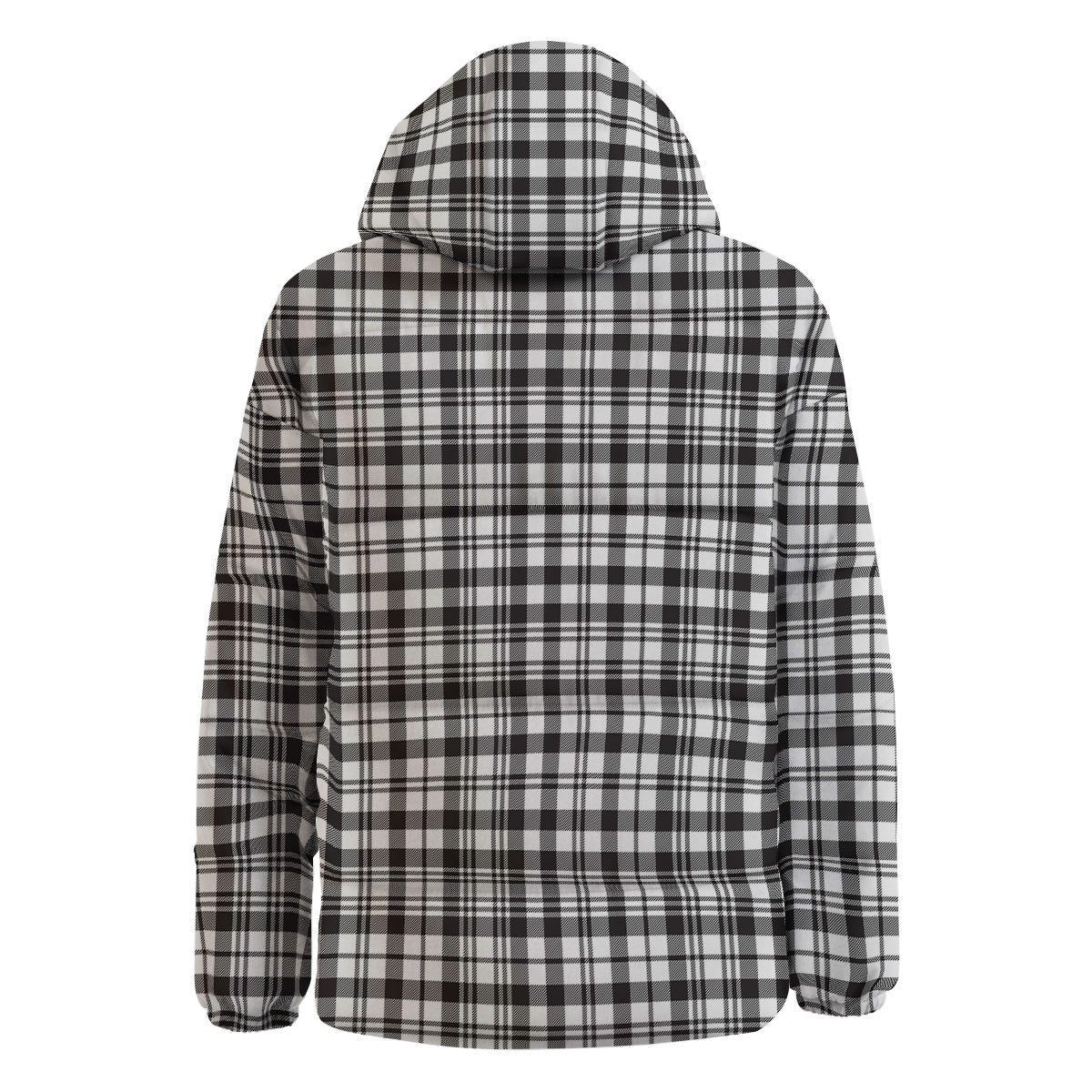 Scottish Tartan Black Watch Print Down Jacket-grizzshop
