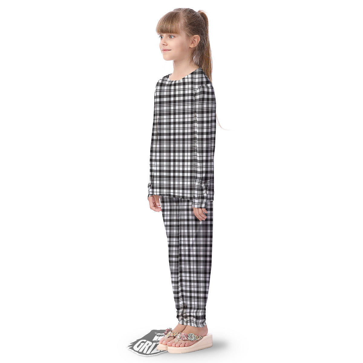 Scottish Tartan Black Watch Print Kid's Pajamas-grizzshop