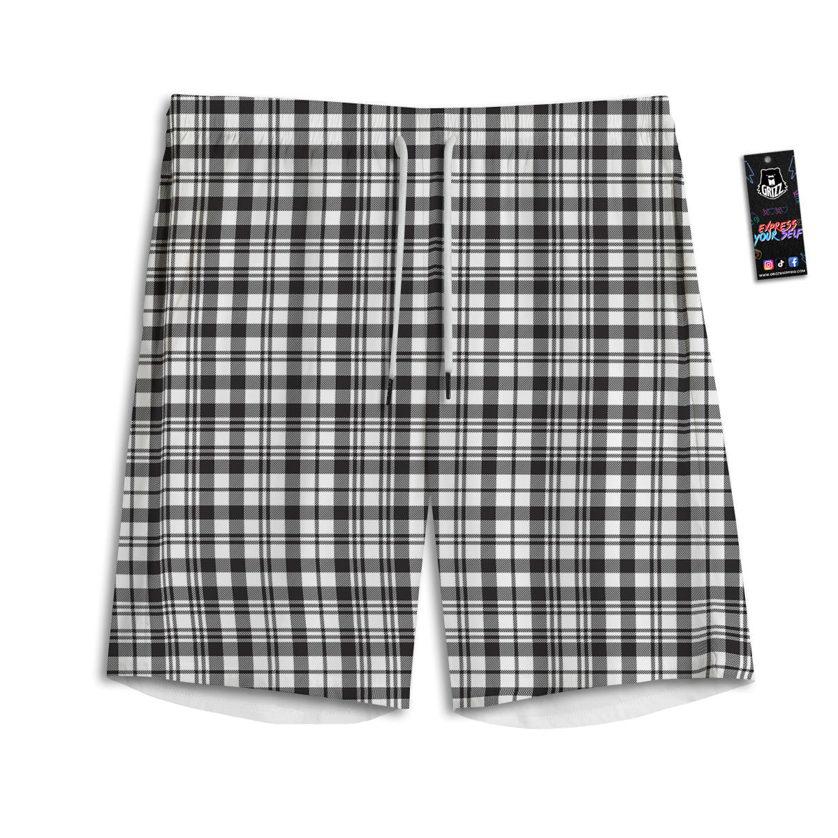 Scottish Tartan Black Watch Print Men's Athletic Shorts
