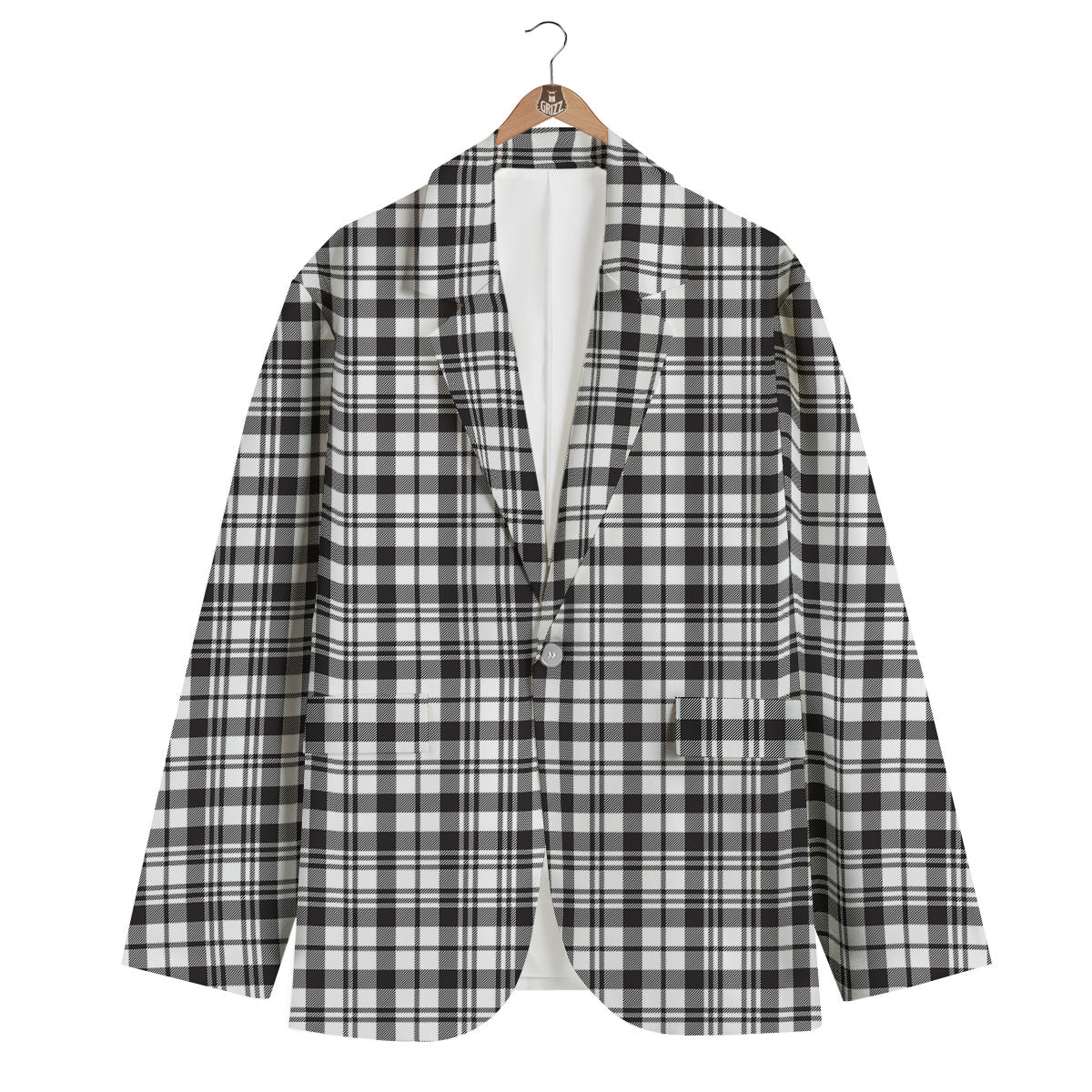 Scottish Tartan Black Watch Print Men's Blazer-grizzshop